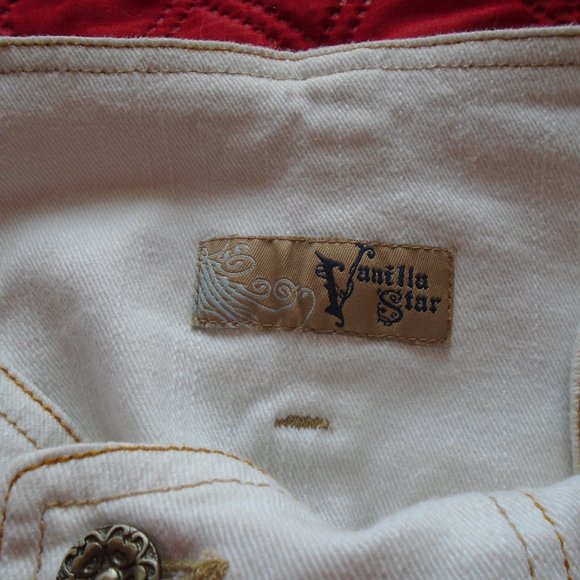 VANILLA STAR JEAN SHORTS OFF-WHITE SIZE 9 - Picture 4 of 4